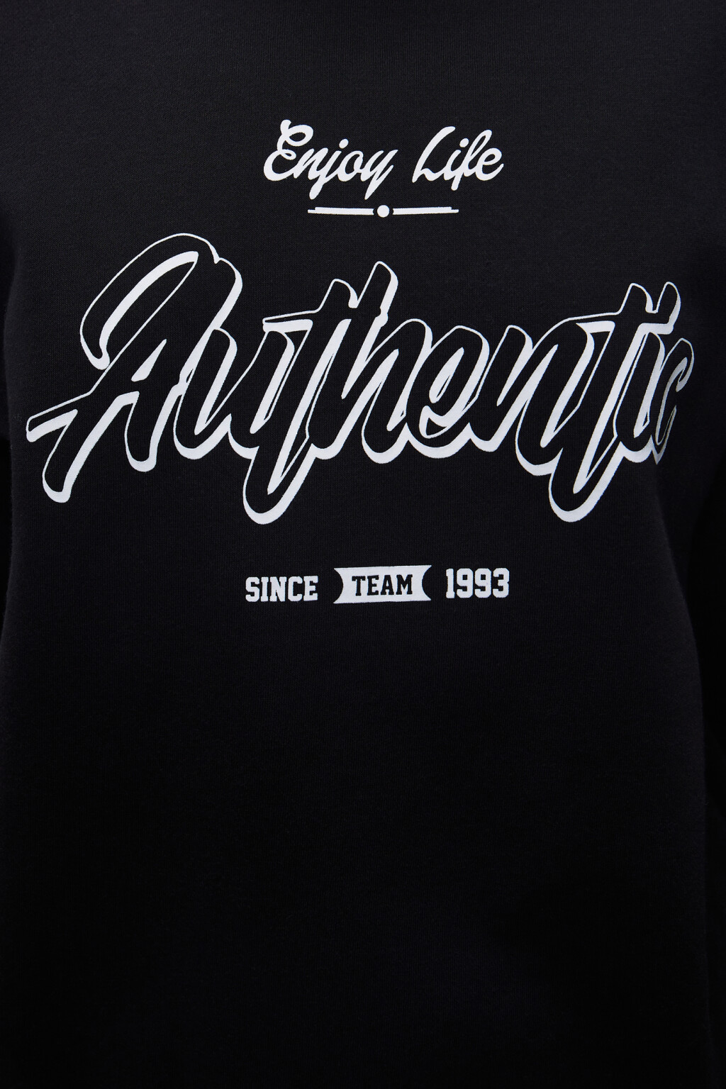 Свитшот хлопковый с принтом-надписью - цвет черный - 6