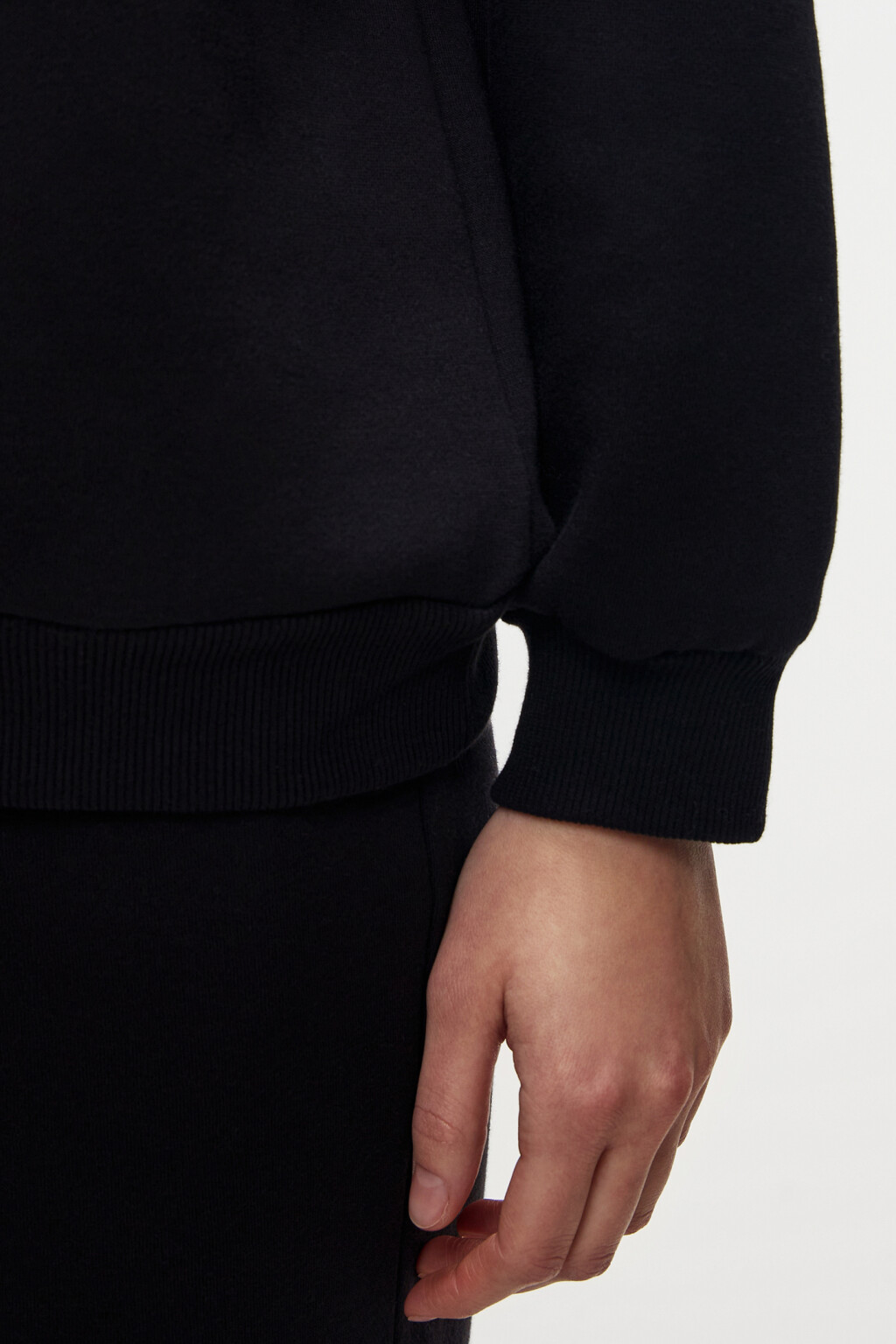 Свитшот хлопковый с принтом-надписью - цвет черный - 7