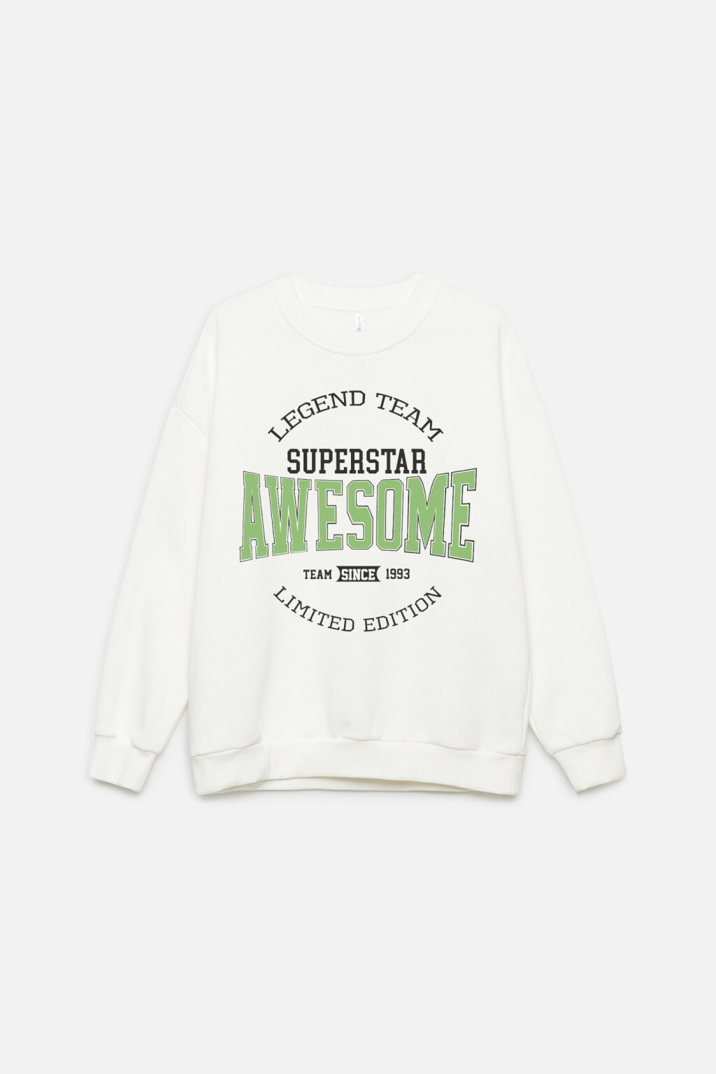 Свитшот хлопковый с принтом-надписью - цвет белый - 9