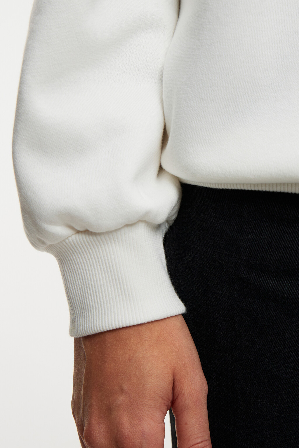 Свитшот хлопковый с принтом-надписью - цвет белый - 7