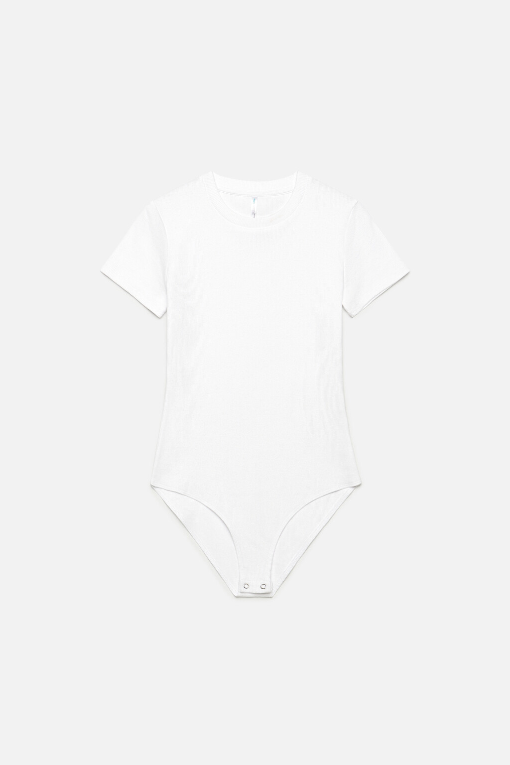 боди-футболка хлопковая облегающая в рубчик - цвет белый - 10