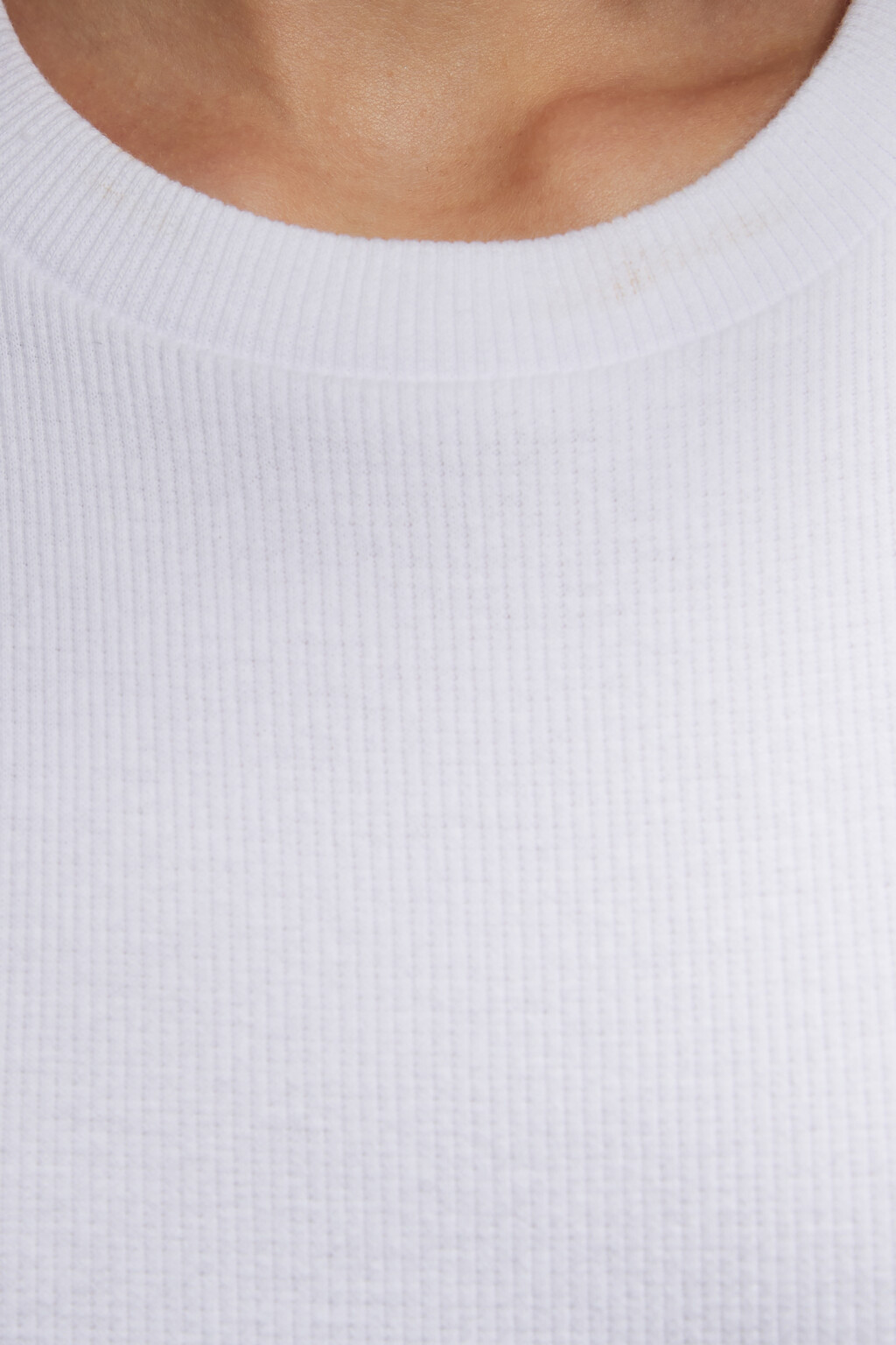 боди-футболка хлопковая облегающая в рубчик - цвет белый - 6