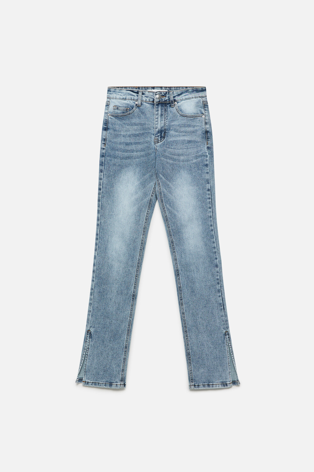 Джинсы skinny со средней посадкой и разрезами - цвет голубой - 8