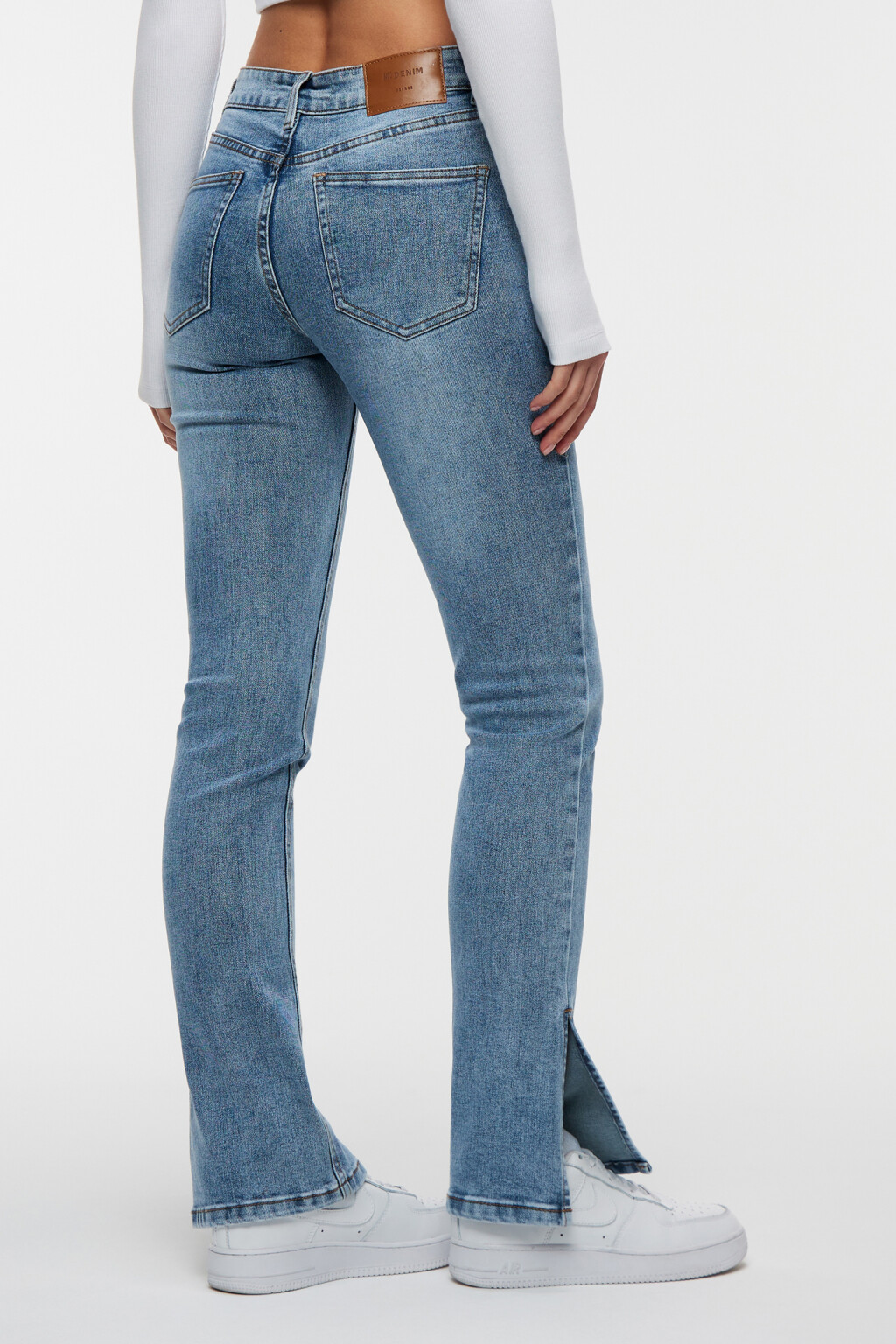 Джинсы skinny со средней посадкой и разрезами - цвет голубой - 3