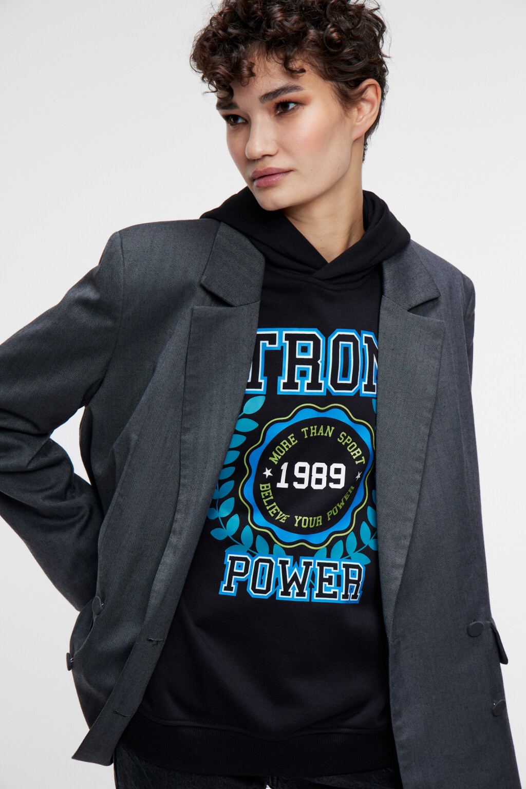 Пиджак двубортный oversize костюмный серый - цвет серый - 8