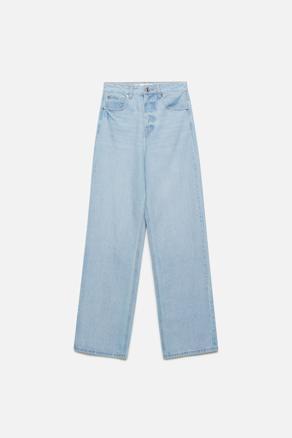 Джинсы-трубы wide leg широкие с высокой посадкой - цвет голубой - 8