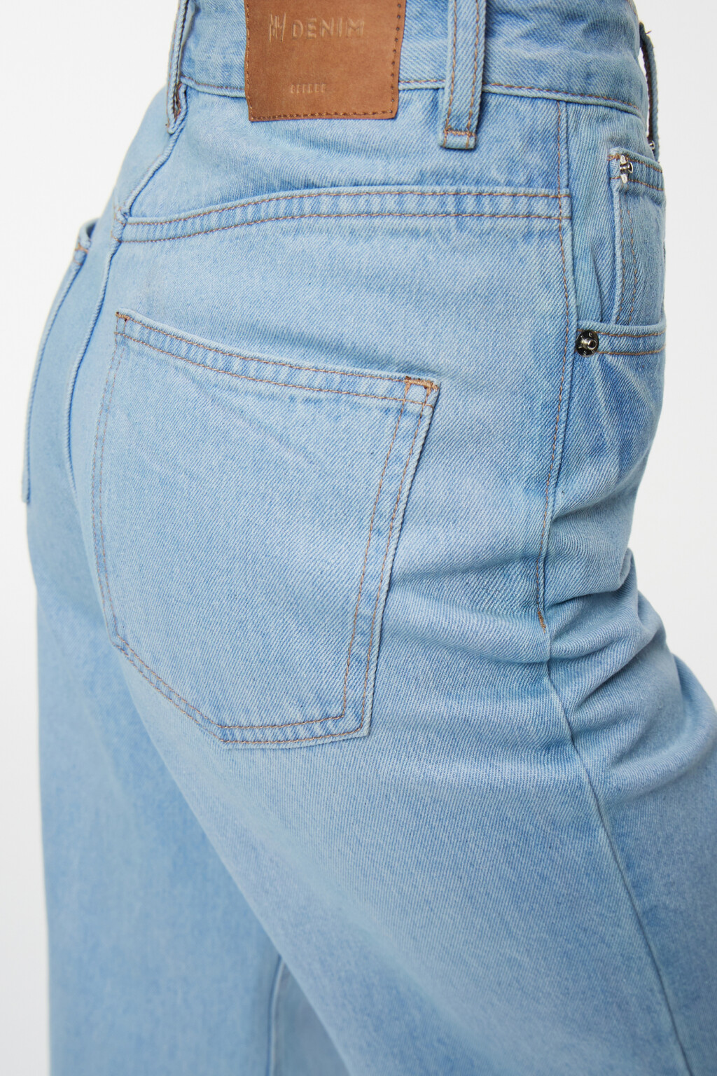 Джинсы-трубы wide leg широкие с высокой посадкой - цвет голубой - 6