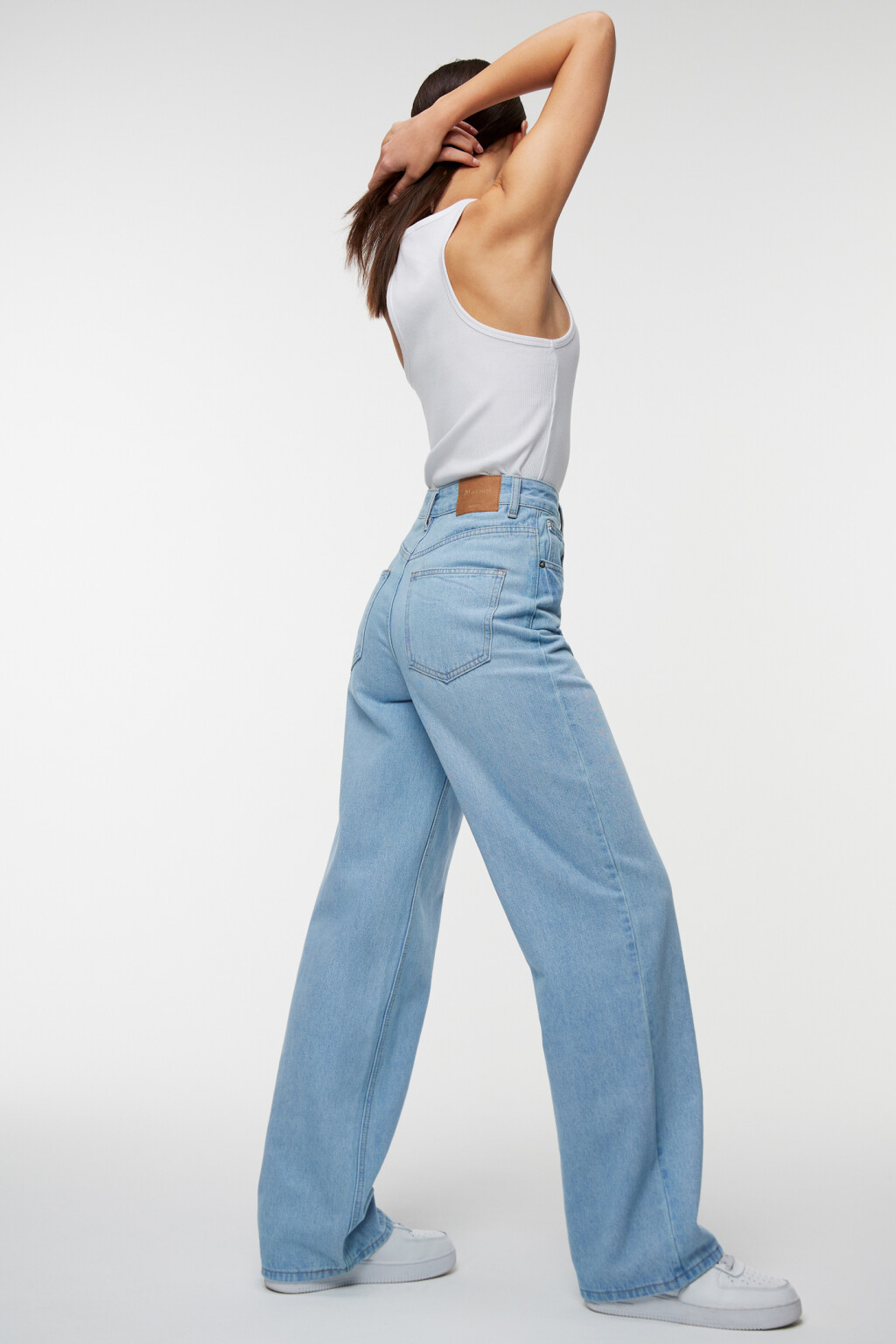 Джинсы-трубы wide leg широкие с высокой посадкой - цвет голубой - 7