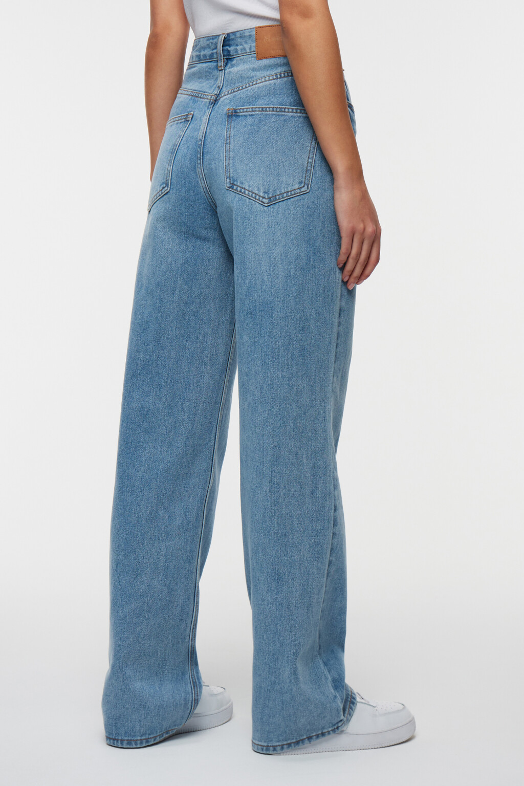 Джинсы-трубы wide leg широкие с высокой посадкой - цвет голубой - 3