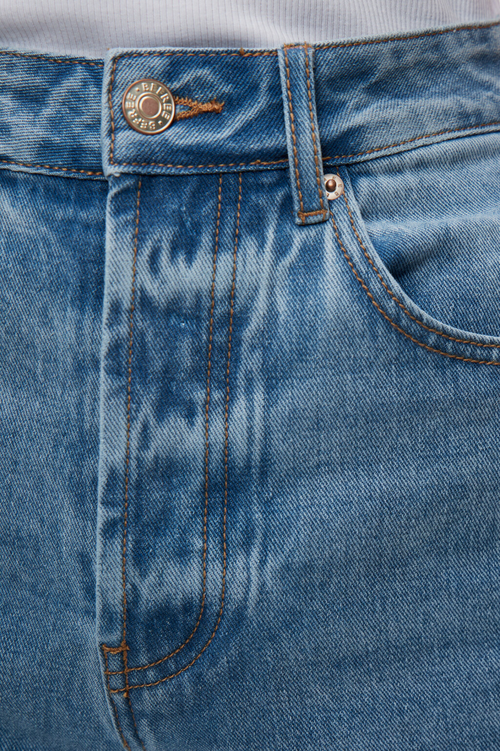 Джинсы-трубы wide leg широкие с высокой посадкой - цвет голубой - 5