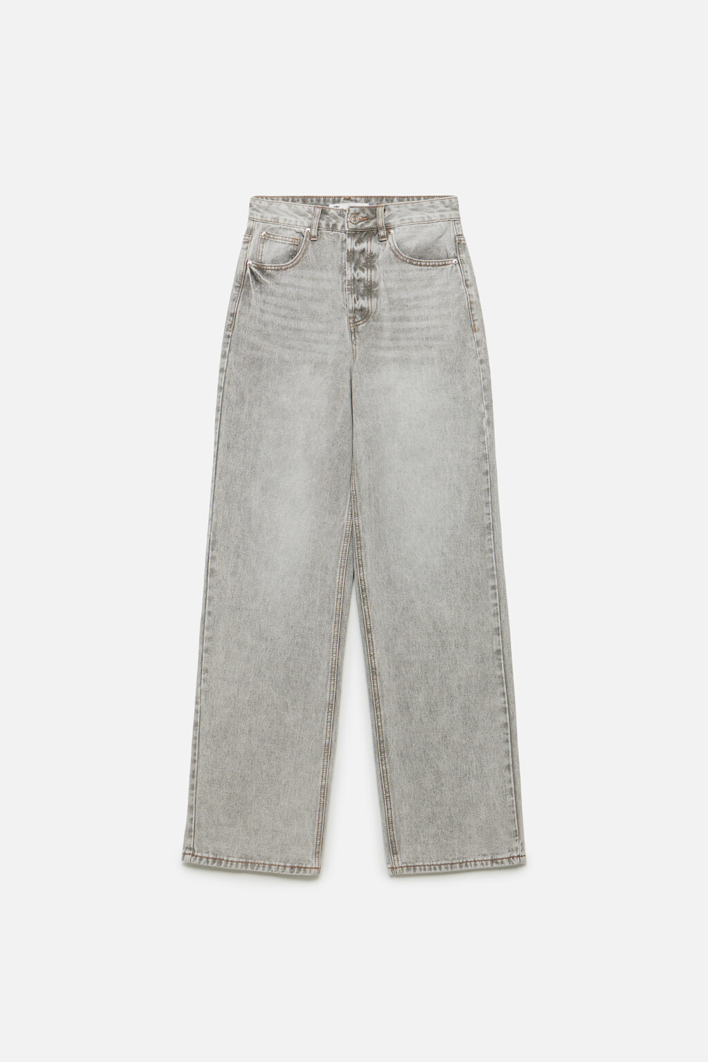 Джинсы-трубы wide leg широкие с высокой посадкой - цвет серый - 8