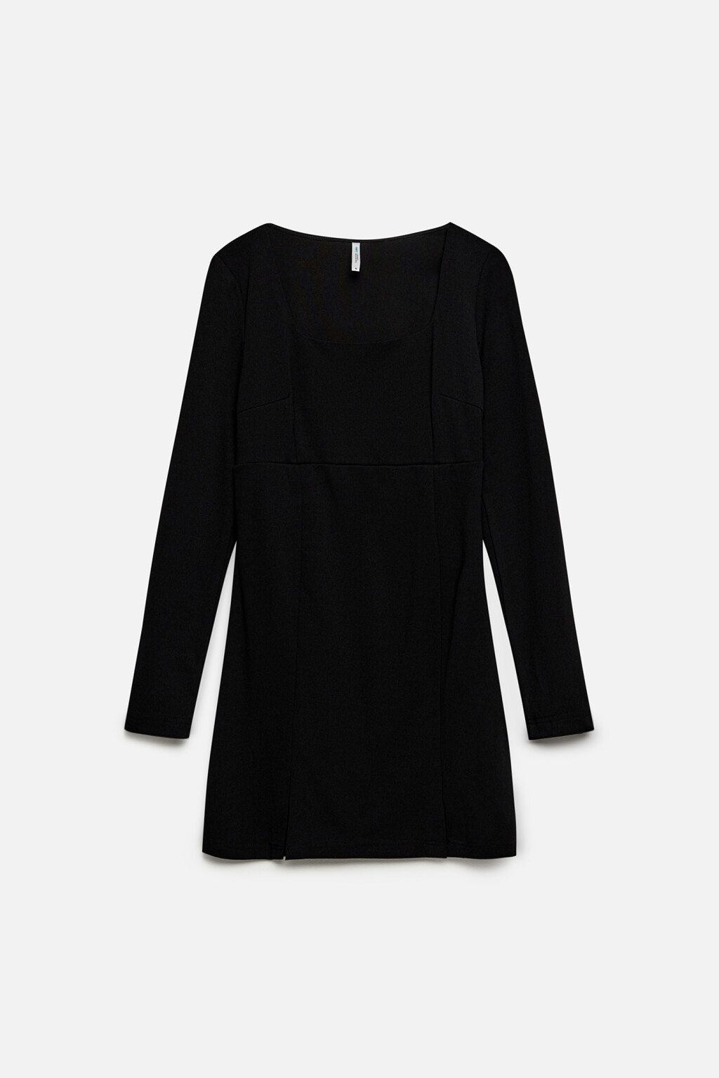 Платье мини приталенное с разрезами на бедре - цвет черный - 9