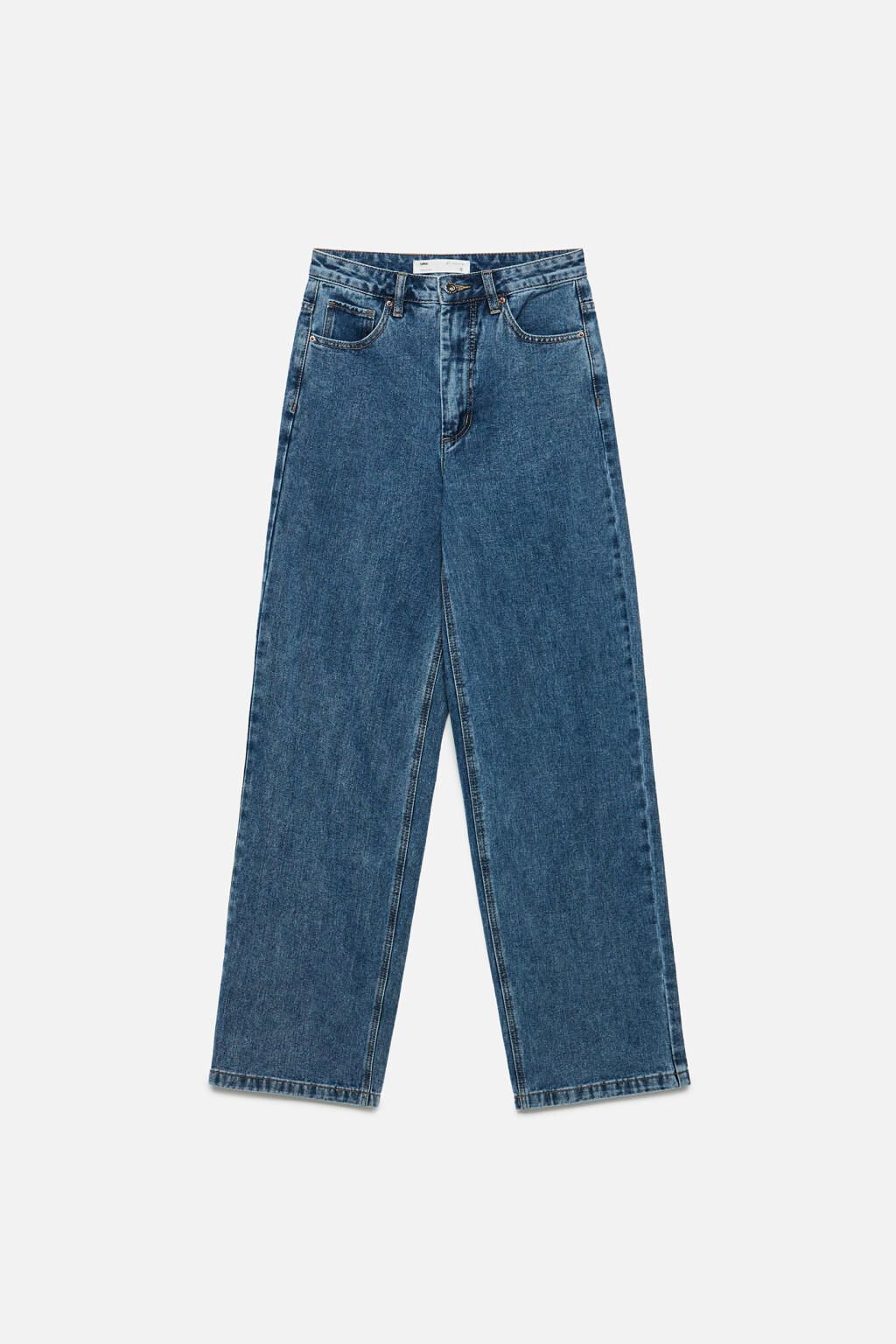 Джинсы-трубы wide leg с высокой посадкой - цвет голубой - 8