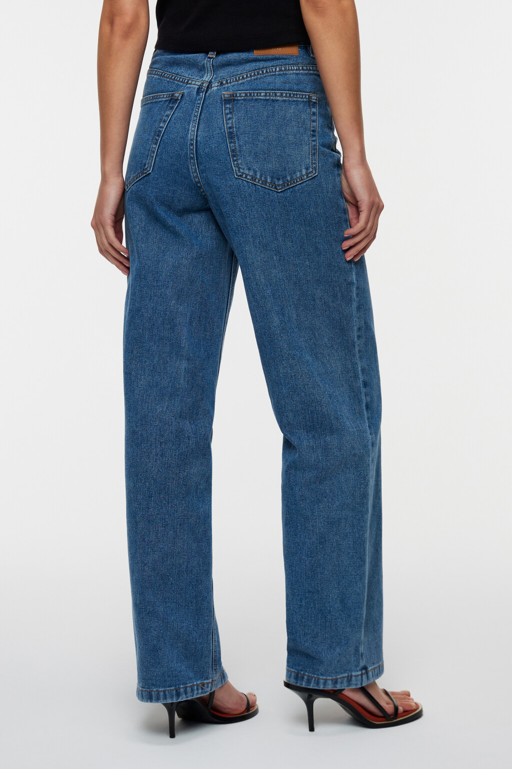 Джинсы-трубы wide leg с высокой посадкой - цвет голубой - 3