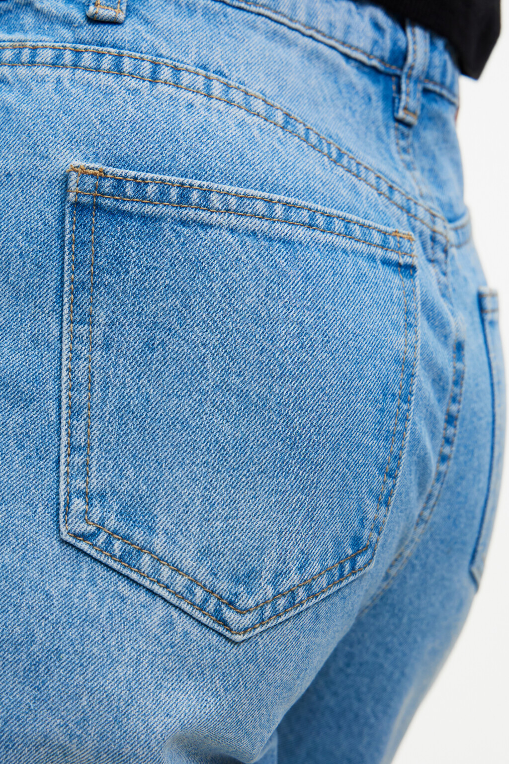 Джинсы прямые укороченные с высокой посадкой - цвет голубой - 6
