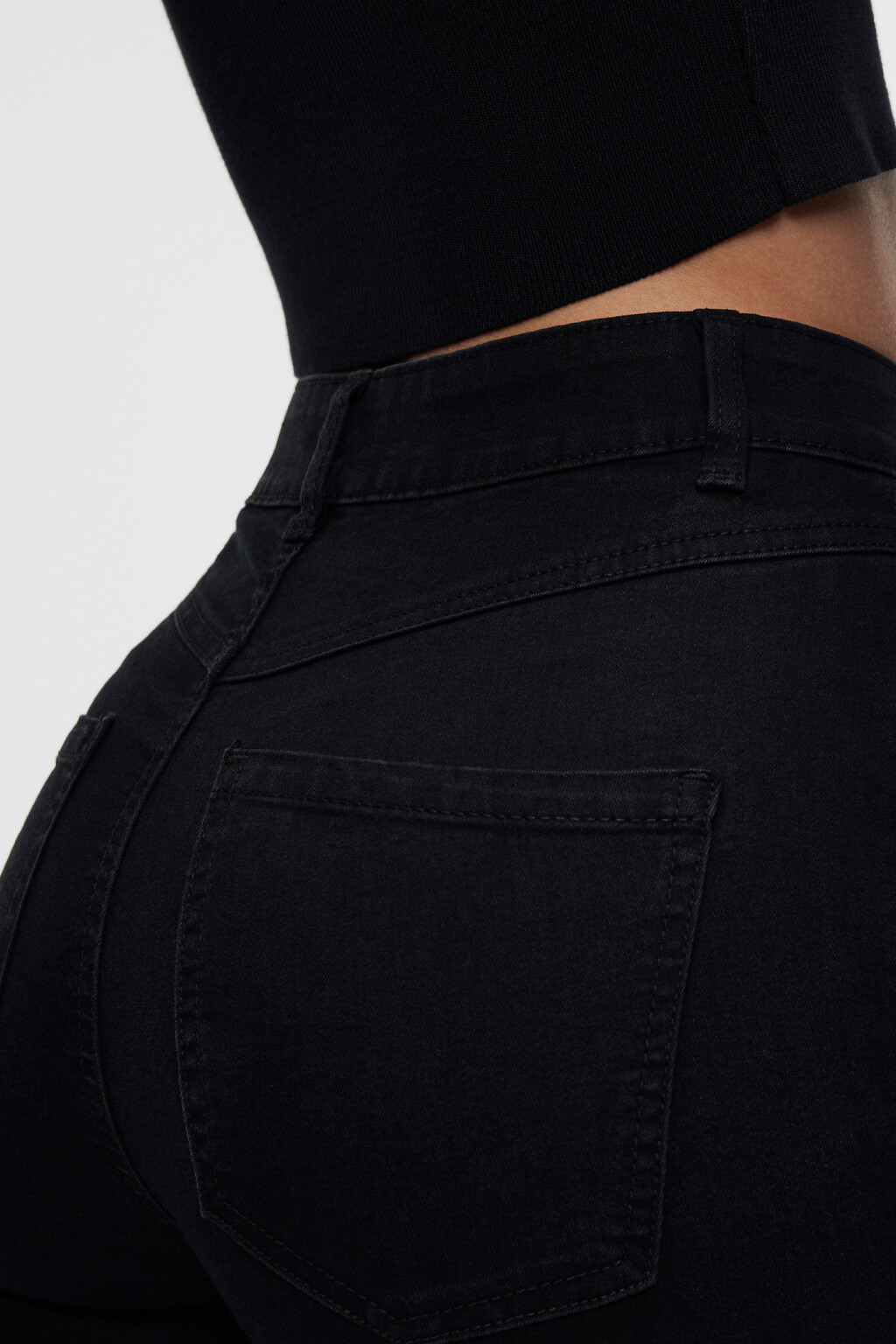 Джинсы skinny базовые с высокой посадкой - цвет черный - 6
