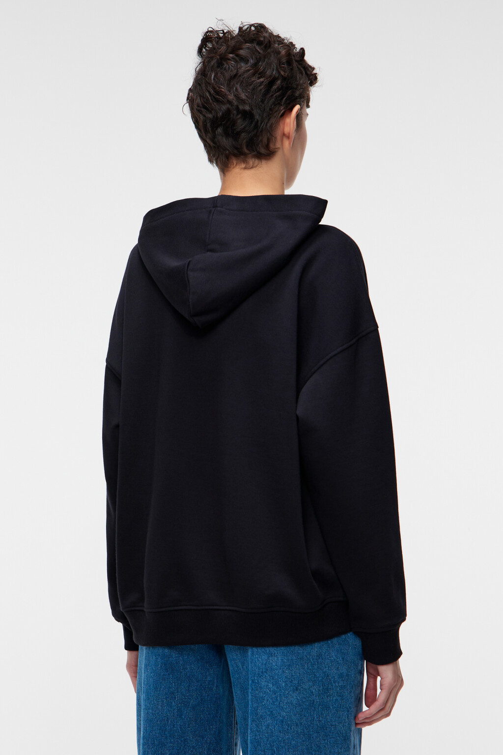 Толстовка хлопковая oversize с принтом - цвет черный - 3