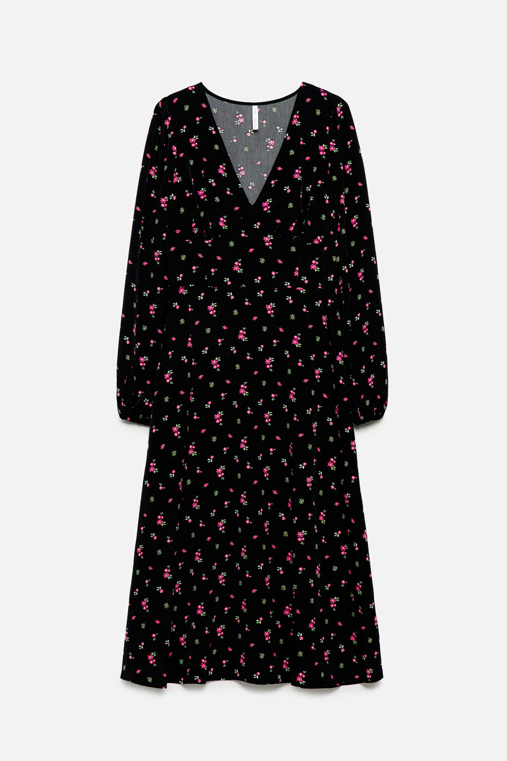 Платье миди приталенное с глубоким вырезом декольте - цвет черный - 8