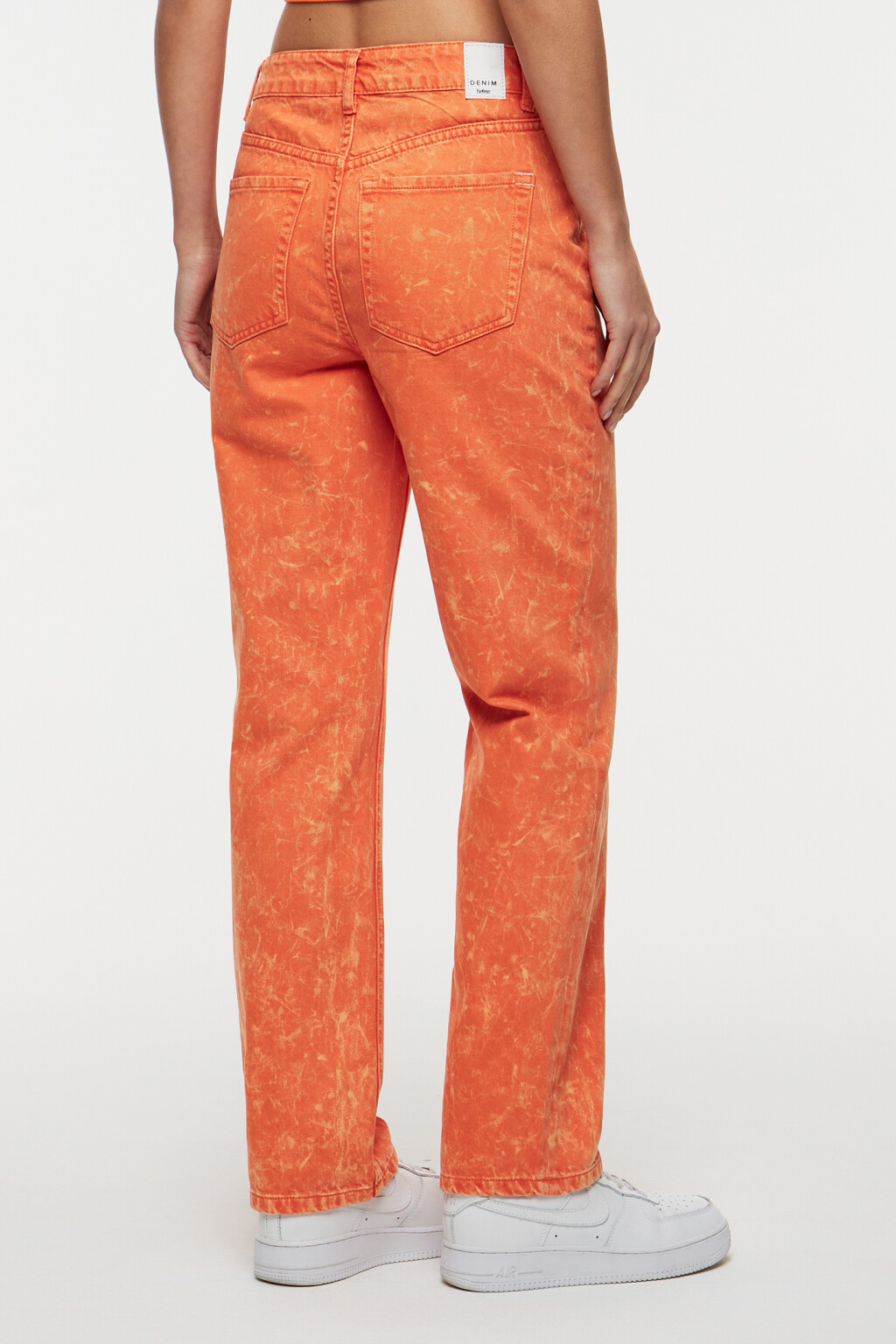 Джинсы straight прямые из цветного денима - цвет оранжевый - 3