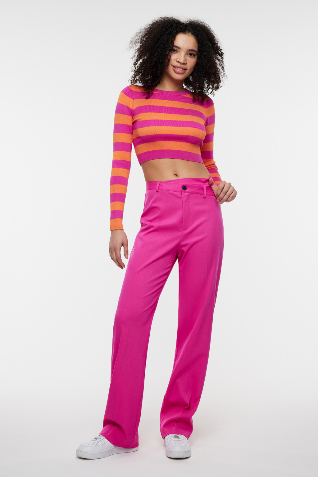 Лонгслив вискозный облегающий тонкой вязки в рубчик - цвет красный - 4