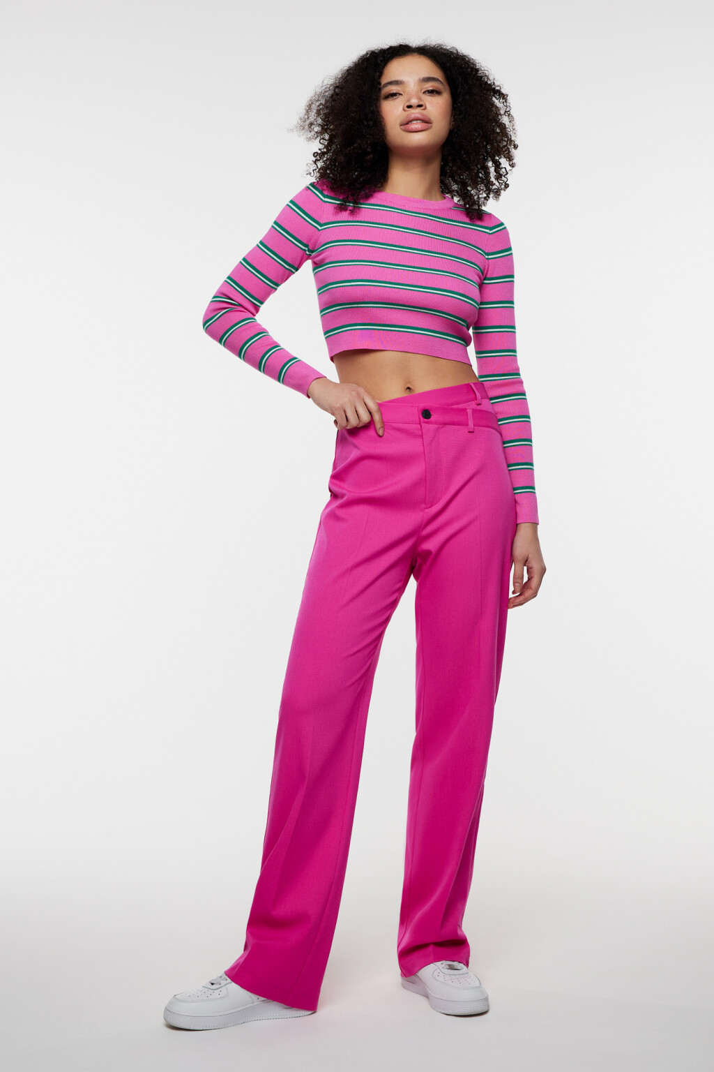 Лонгслив вискозный облегающий тонкой вязки в рубчик - цвет мультиколор - 4