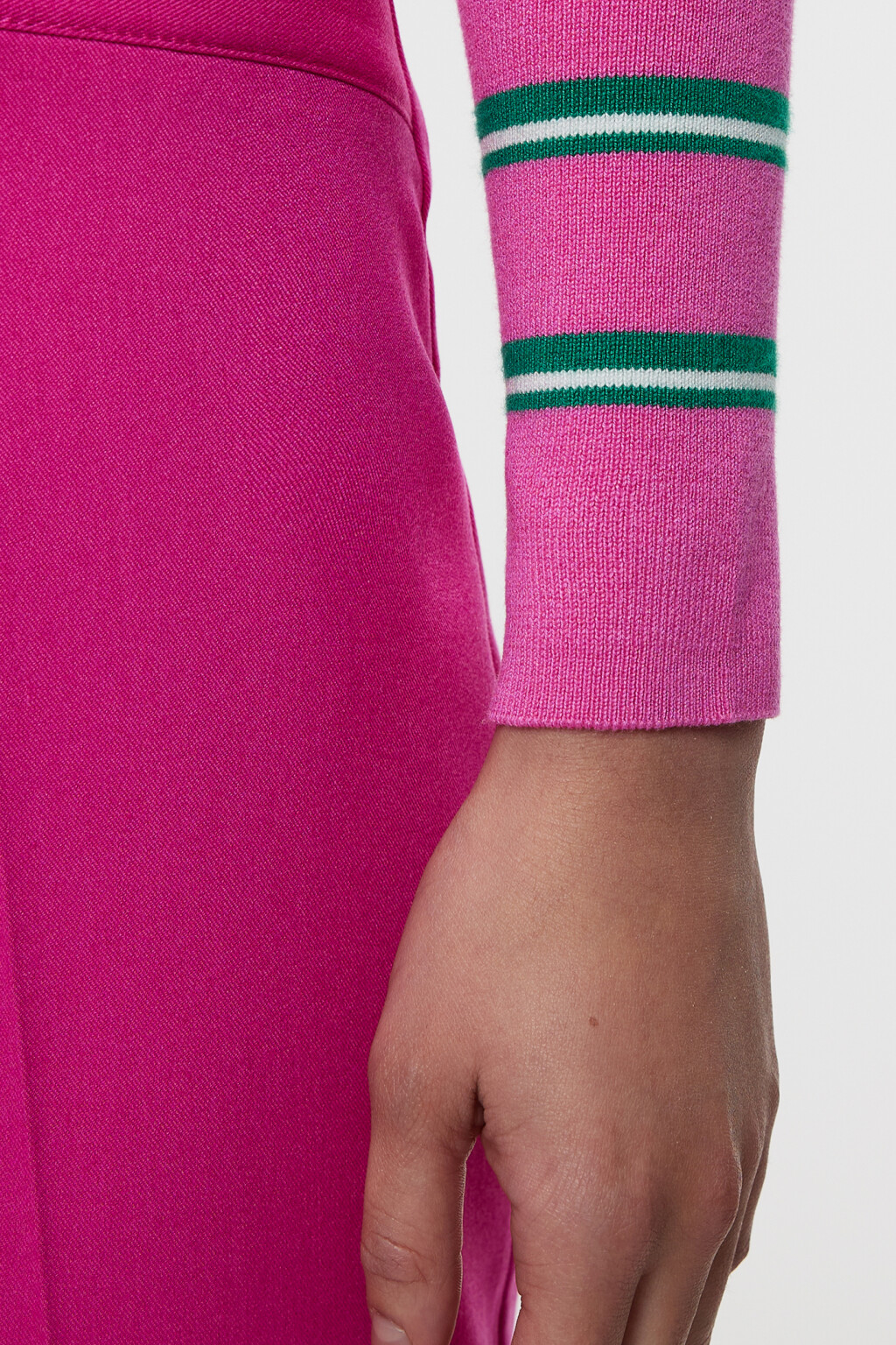 Лонгслив вискозный облегающий тонкой вязки в рубчик - цвет мультиколор - 7