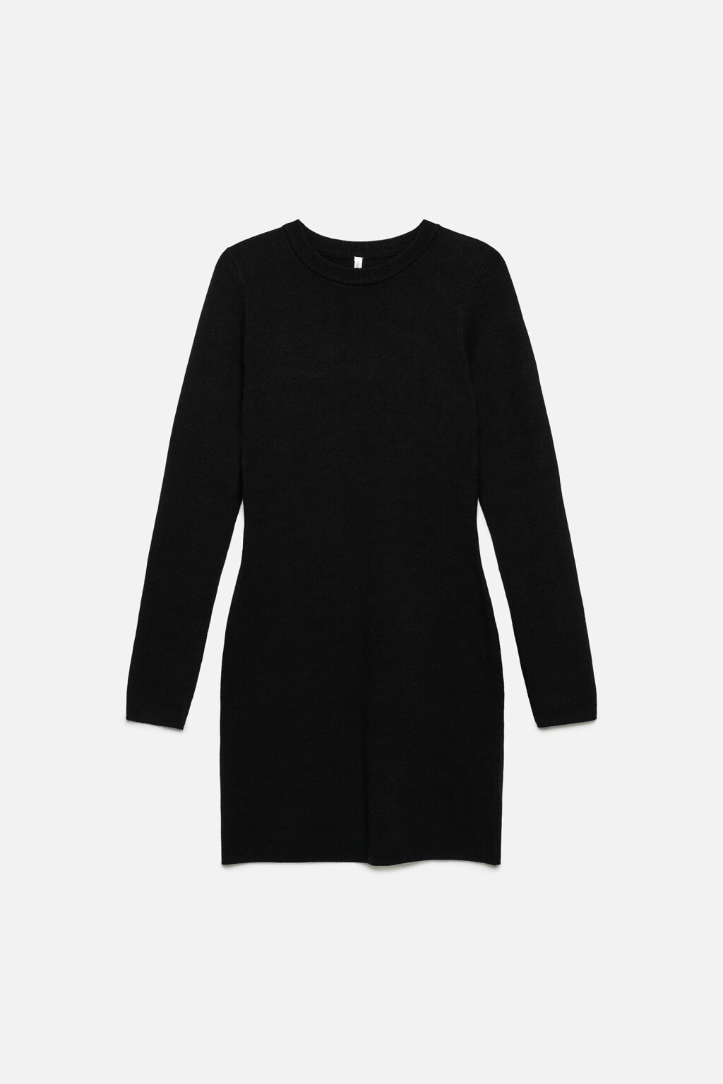 Платье мини облегающее вискозное тонкой вязки - цвет черный - 10