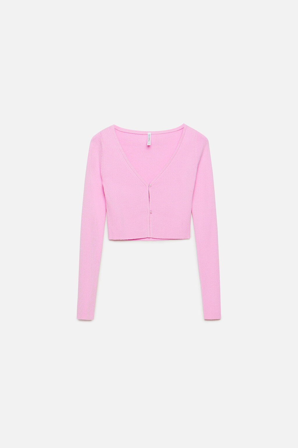 Кардиган укороченный облегающий на пуговицах - цвет розовый - 7