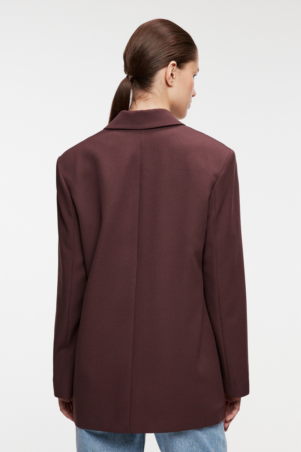 Пиджак oversize двубортный из костюмной ткани - цвет коричневый - 3