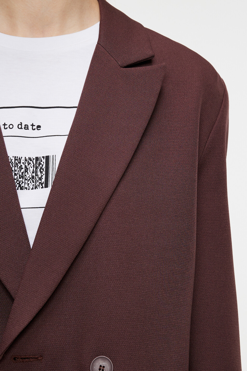 Пиджак oversize двубортный из костюмной ткани - цвет коричневый - 5