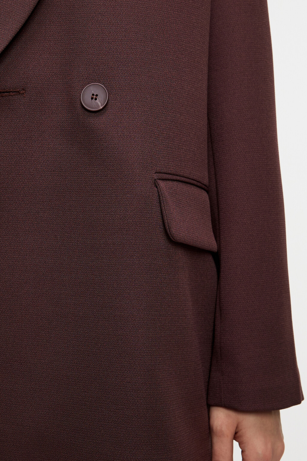 Пиджак oversize двубортный из костюмной ткани - цвет коричневый - 6