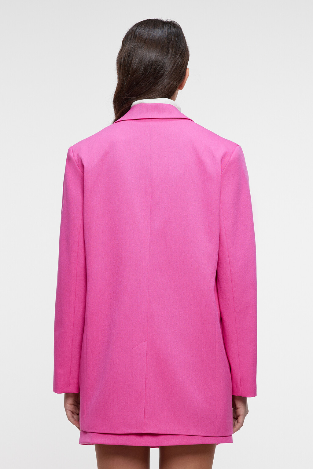 Пиджак oversize однобортный из костюмной ткани - цвет розовый - 3