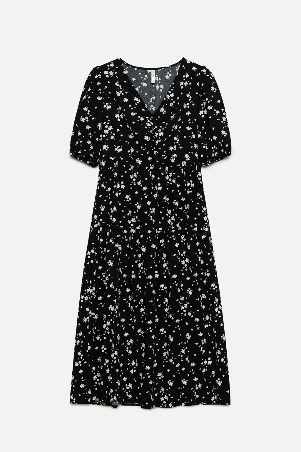 Платье миди приталенное с разрезом на бедре - цвет мультиколор - 8