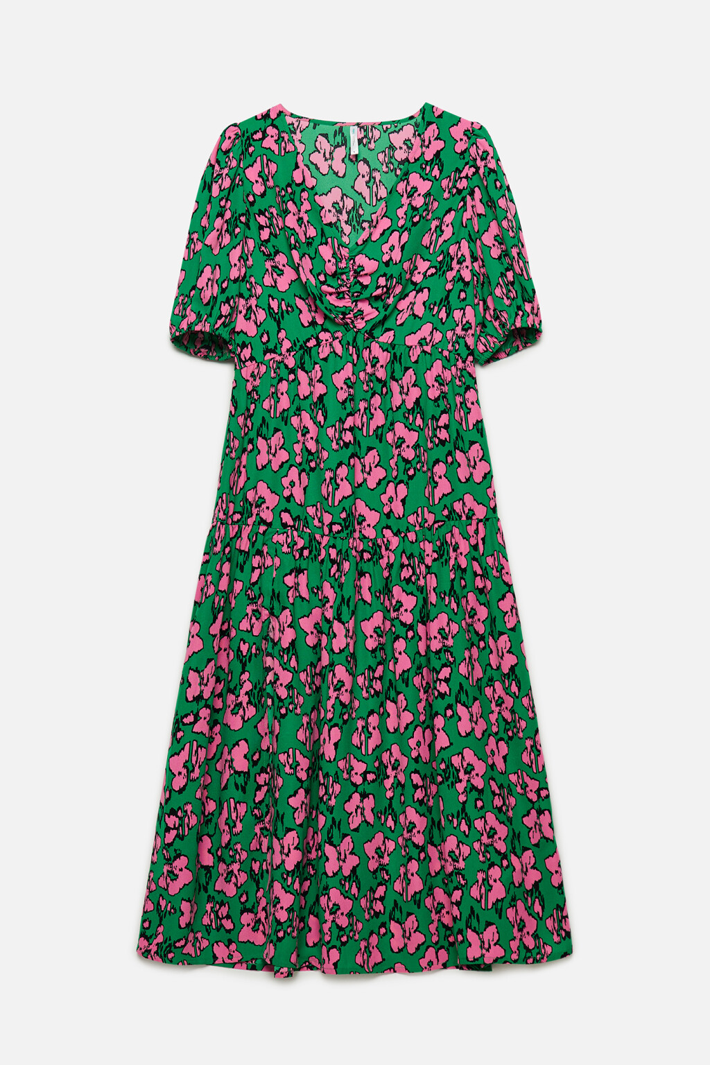 Платье миди приталенное с разрезом на бедре - цвет мультиколор - 8