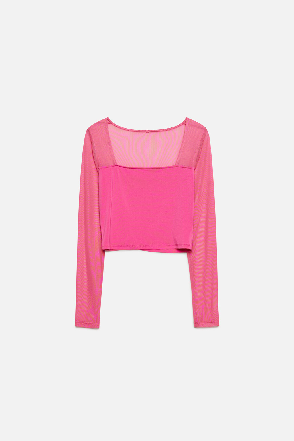 Лонгслив укороченный облегающий с вырезом каре - цвет красный - 7