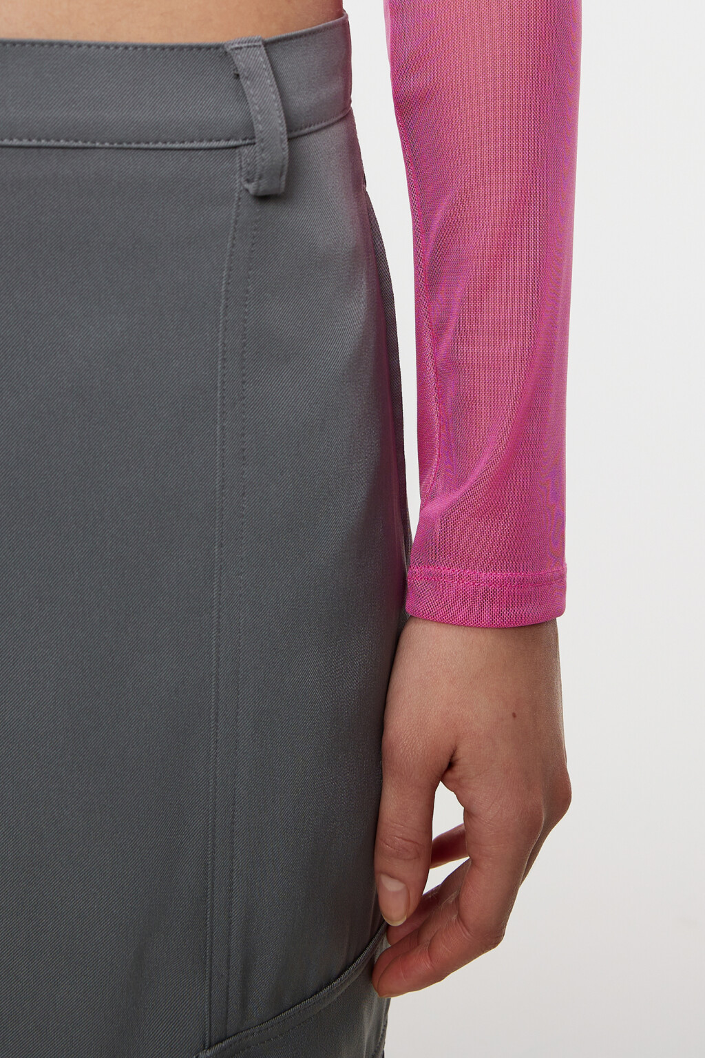 Лонгслив укороченный облегающий с вырезом каре - цвет красный - 6