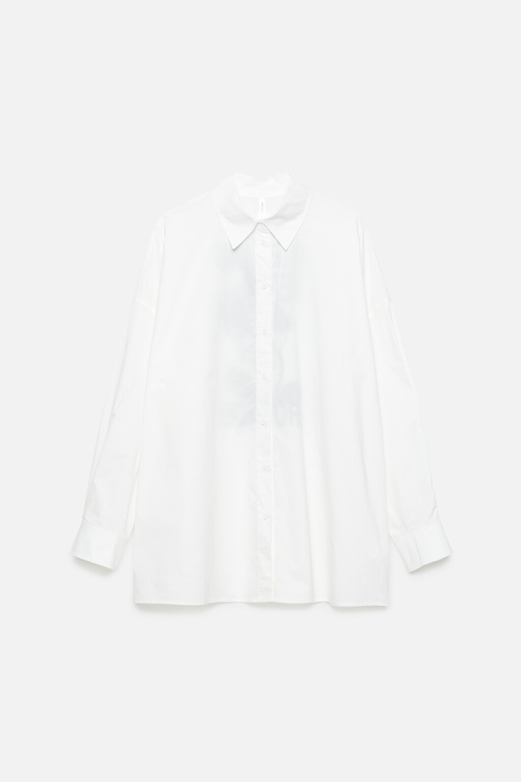 Рубашка oversize хлопковая с принтом - цвет белый - 9