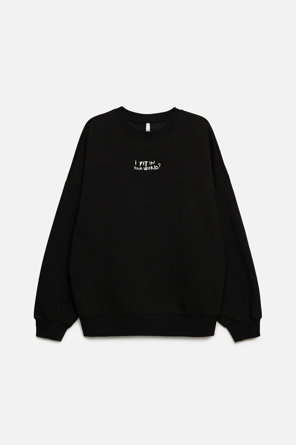 Толстовка oversize хлопковая утепленная в полоску - цвет черный - 9