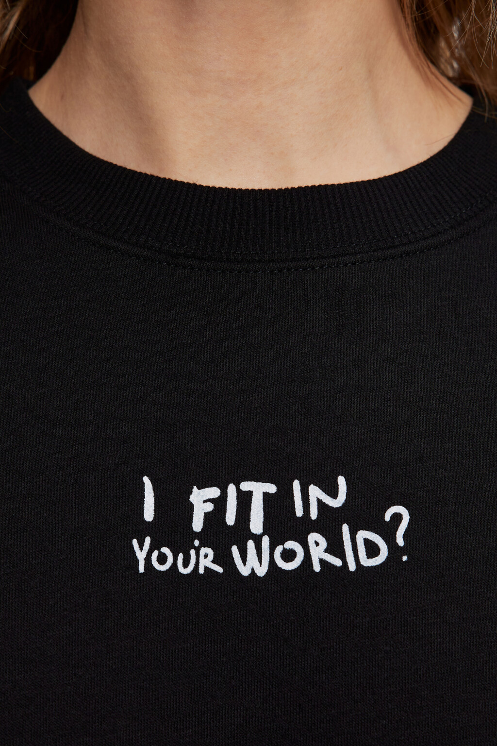 Толстовка oversize хлопковая утепленная в полоску - цвет черный - 5