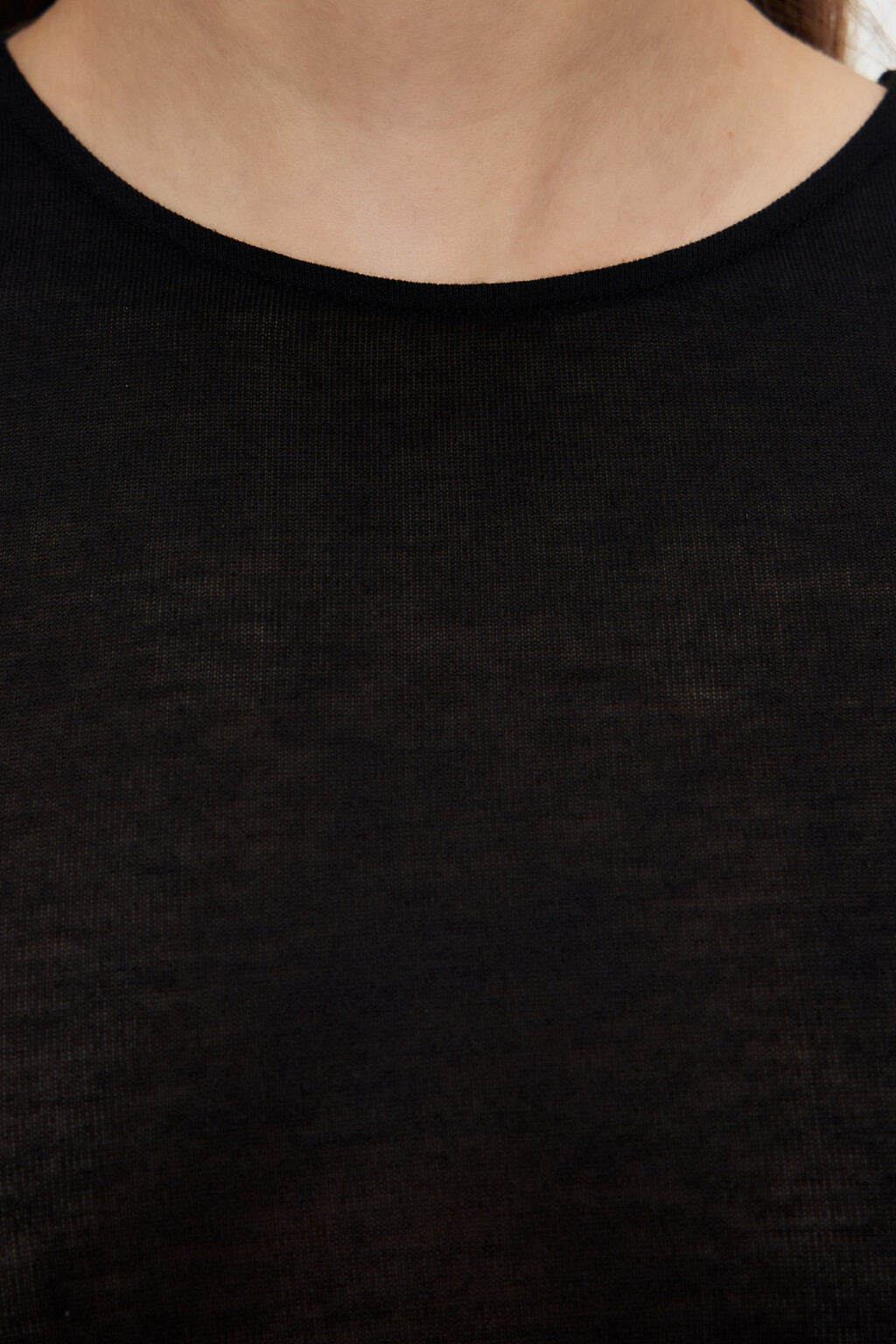 Лонгслив облегающий с волнистыми краями - цвет черный - 6