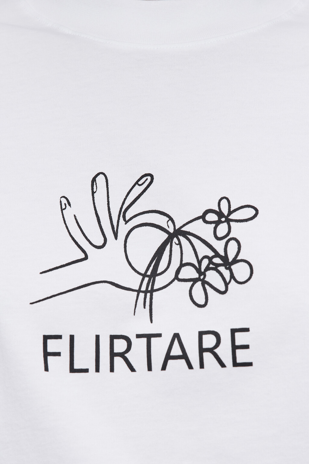 Футболка хлопковая прямая с принтом на груди - цвет белый - 5