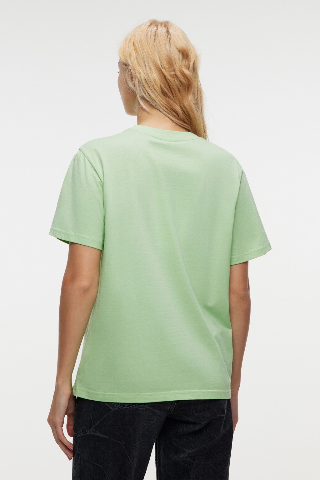 Футболка oversize хлопковая с принтом - цвет зеленый - 3