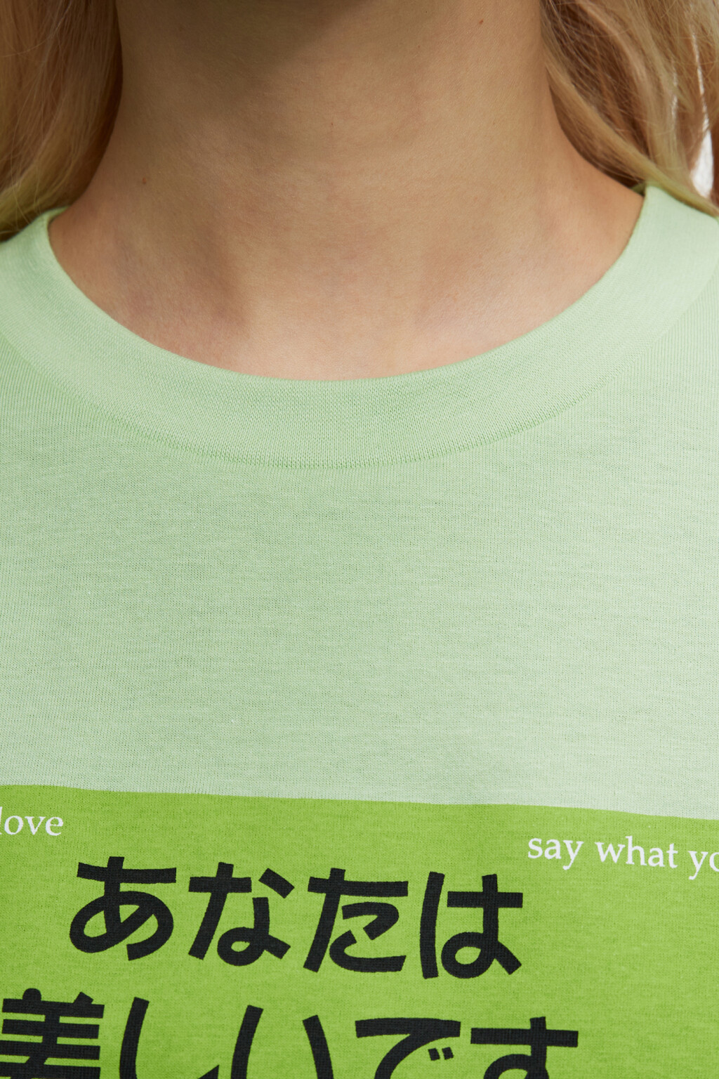 Футболка oversize хлопковая с принтом - цвет зеленый - 6