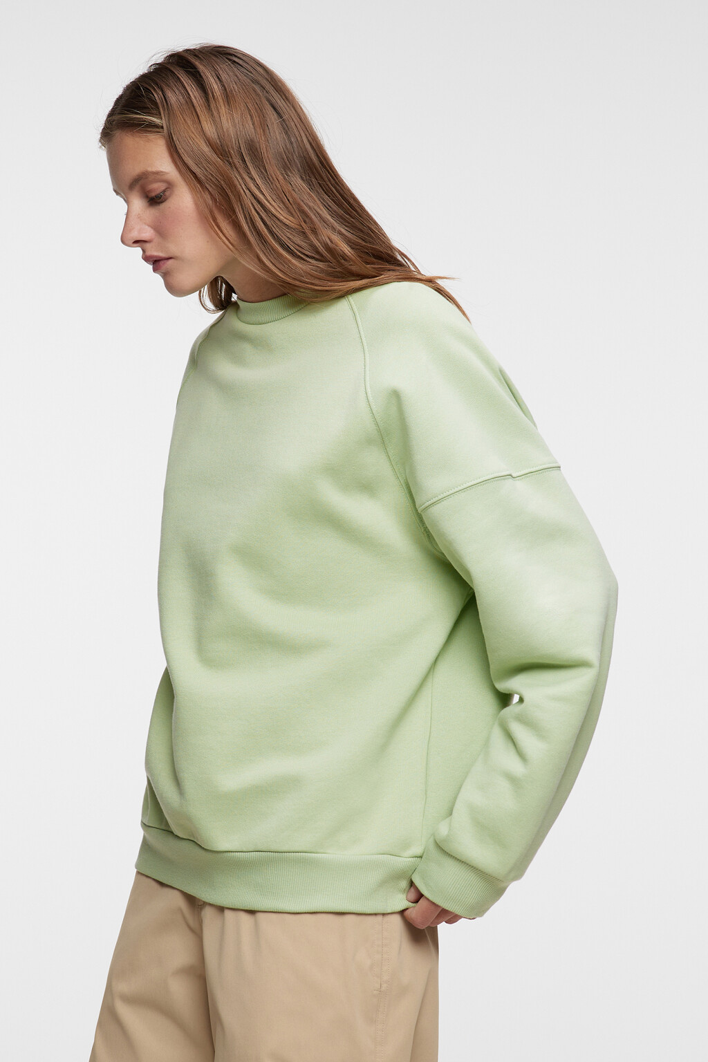 Толстовка oversize хлопковая однотонная - цвет голубой - 2