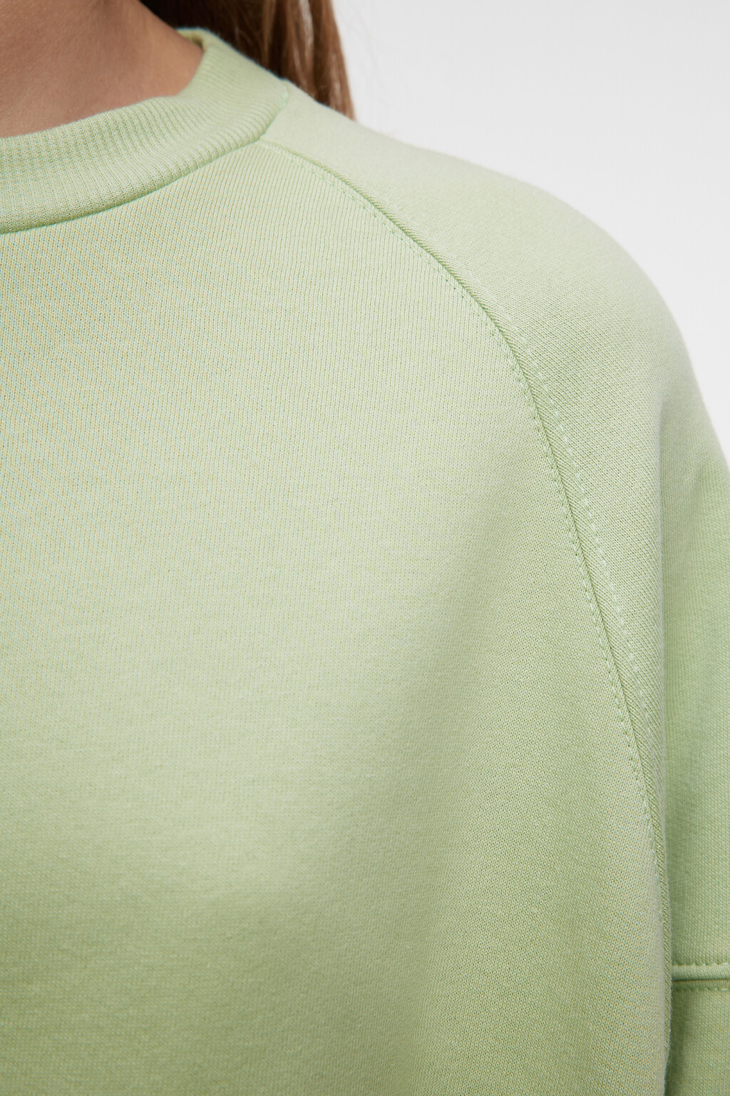 Толстовка oversize хлопковая однотонная - цвет голубой - 5