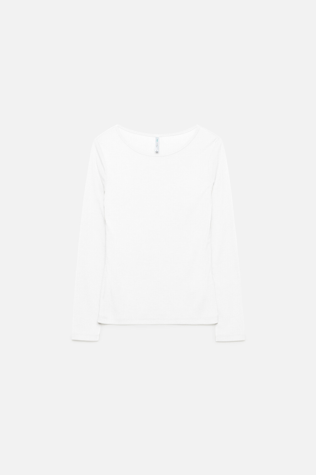 Лонгслив облегающий базовый в рубчик - цвет белый - 9