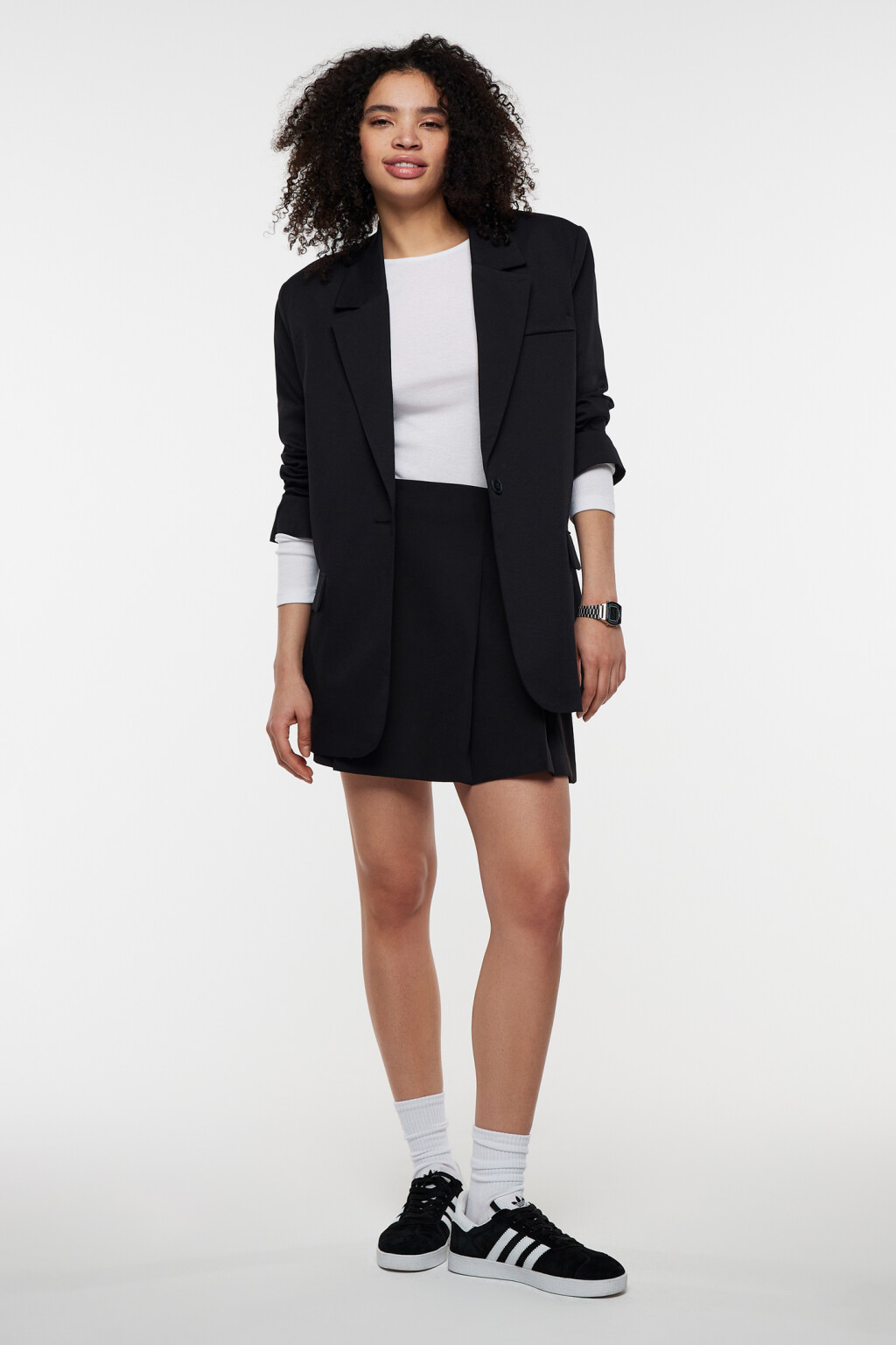 Лонгслив облегающий базовый в рубчик - цвет белый - 8