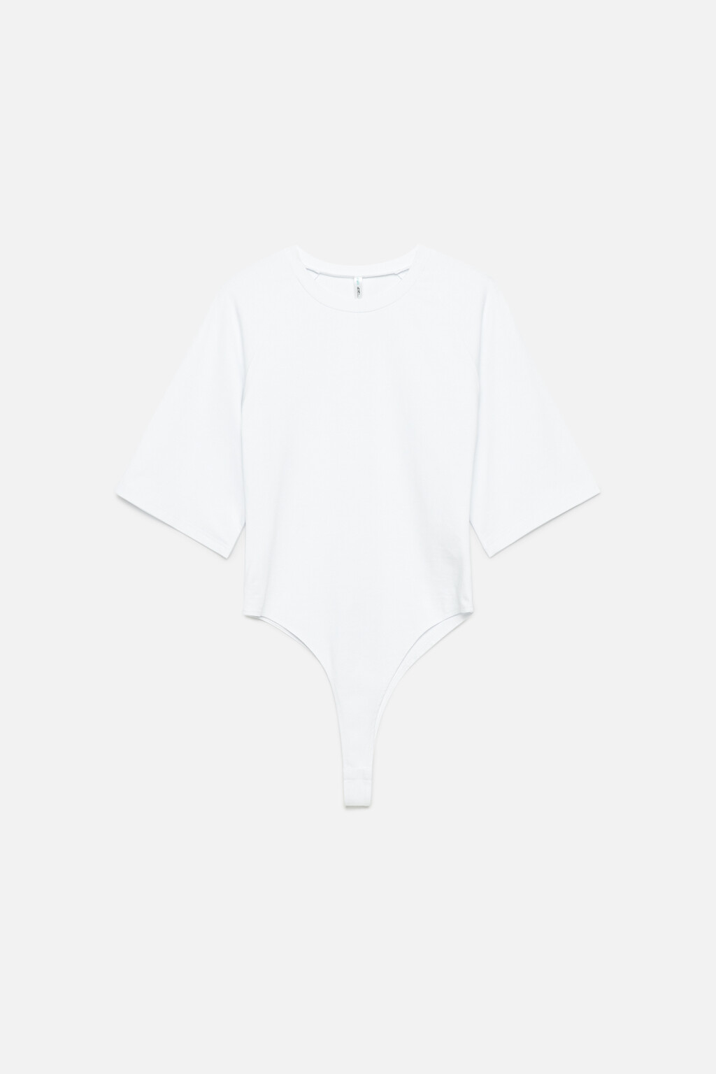 Футболка-боди хлопковая со свободными рукавами реглан - цвет белый - 8