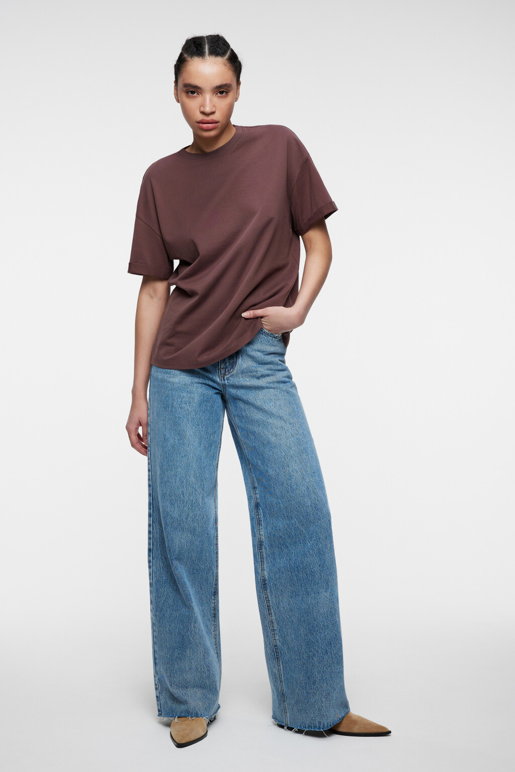 Футболка TLOOSE свободная хлопковая - цвет бежевый - 4