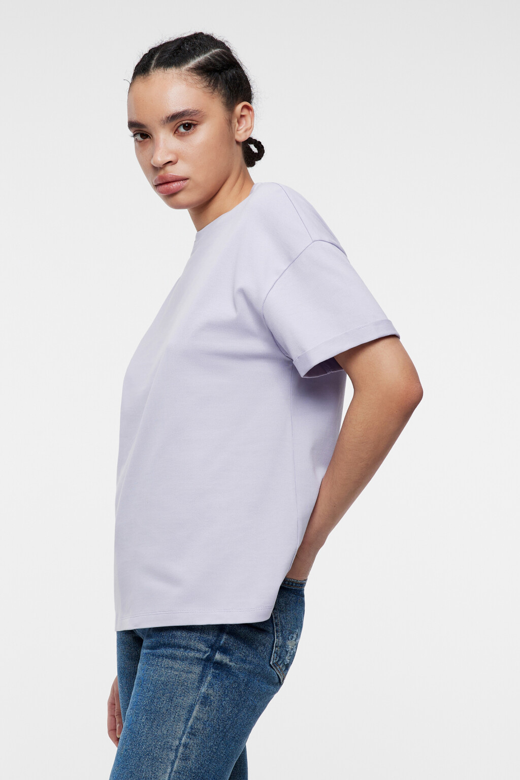 Футболка TLOOSE свободная хлопковая - цвет сиреневый - 2